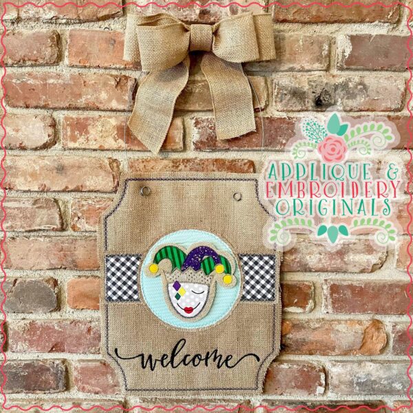 2925 Mardi Gras Jester Mask Welcome Interchangeable Tab Design - Image 2