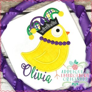 2938 Mardi Gras Chick Applique Design