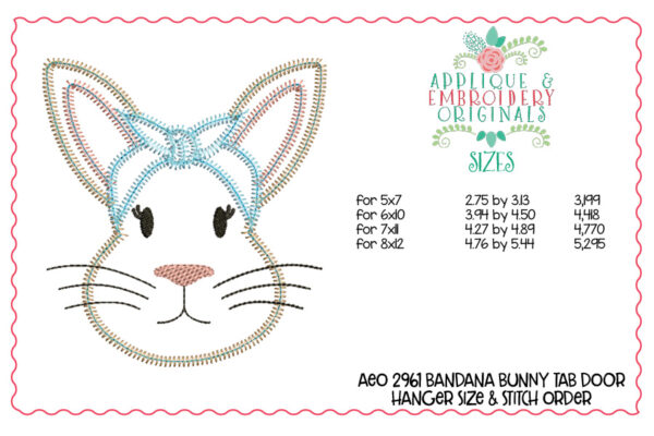 2961 Bandana Bunny Welcome Interchangeable Tab Design - Image 6