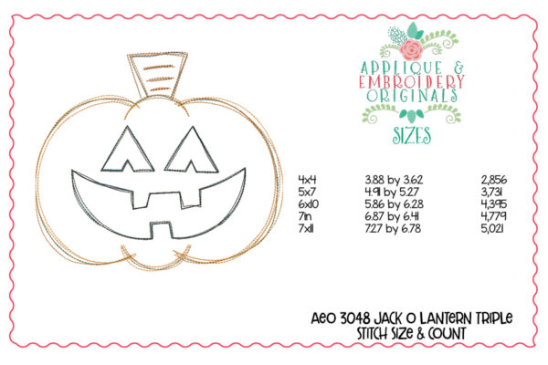 3048 Jack O Lantern Triple Applique Design - Image 3