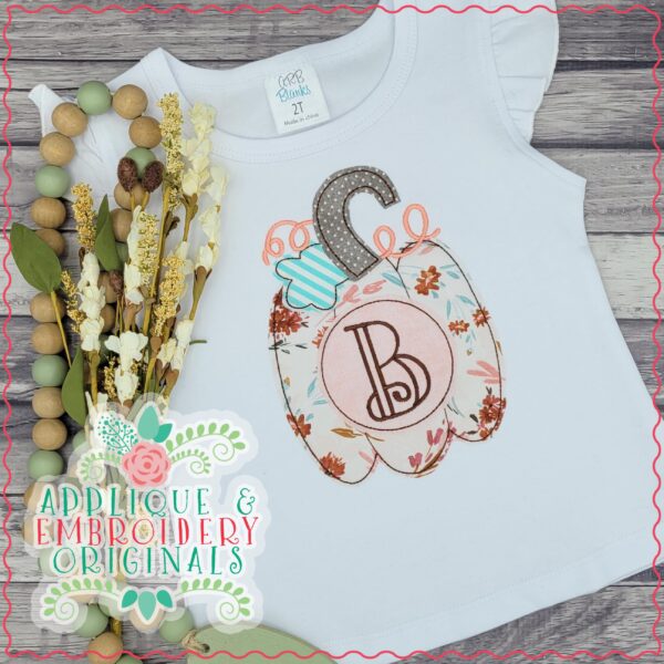 3051 Pumpkin Circle Patch Applique Design - Image 2