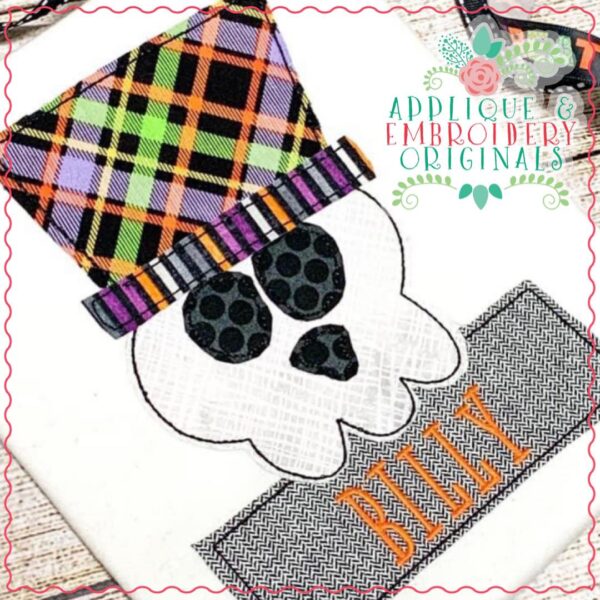 3053 Skeleton Top Hat Applique Design - Image 2
