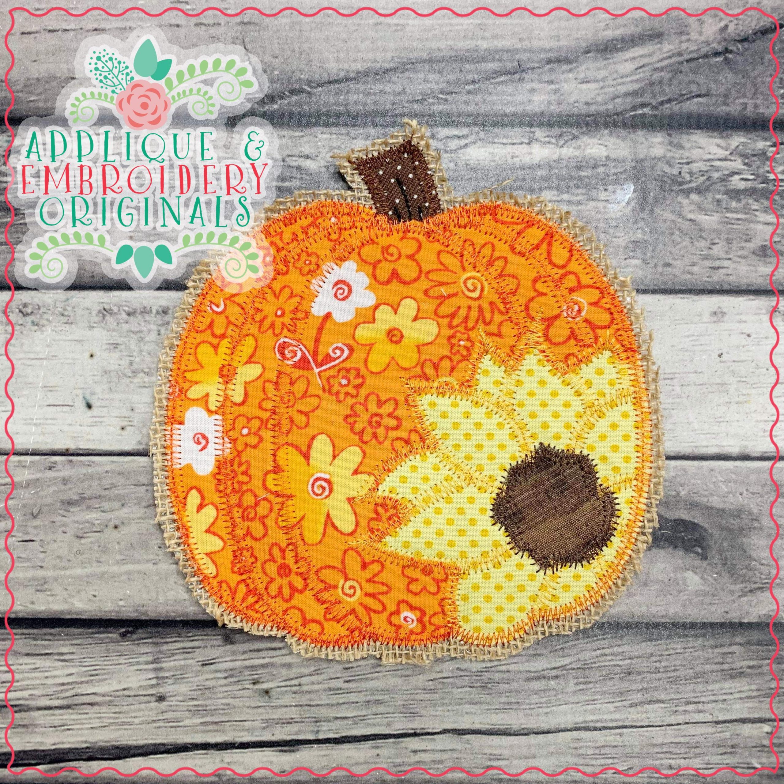 6 Pumpkin & Floral Stamped Design Embroidery Kit by Loops & Threads®