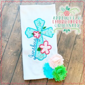 2530 Cross Floral All-In-One Applique Design