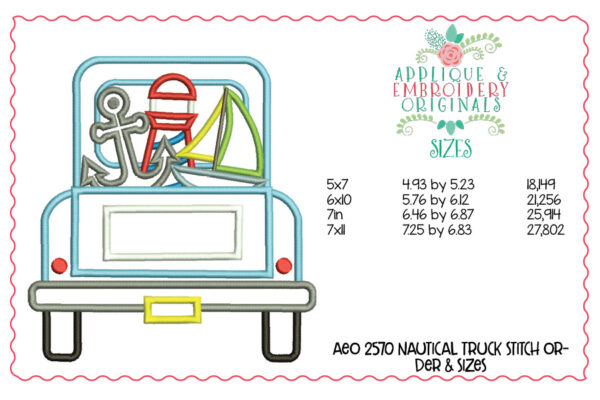 2570 Truck Nautical Applique Design - Image 2