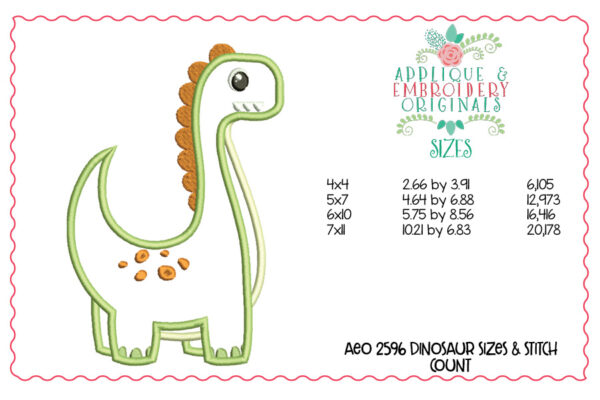 2596 Dinosaur Big Applique Design - Image 3