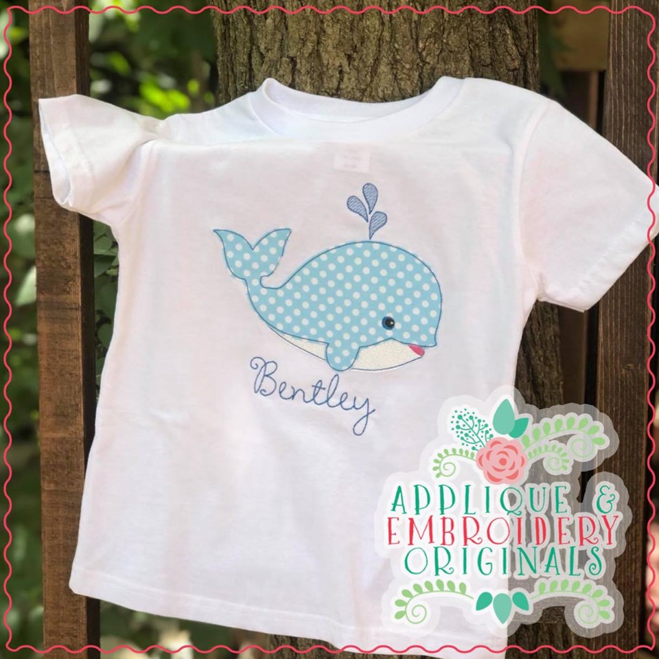 2671 Whale Boy Applique Design - Applique & Embroidery Originals