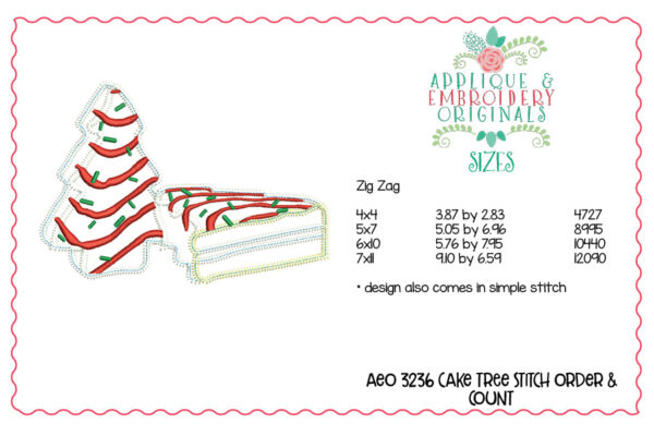 3236 Cake Tree Applique Design - Image 4