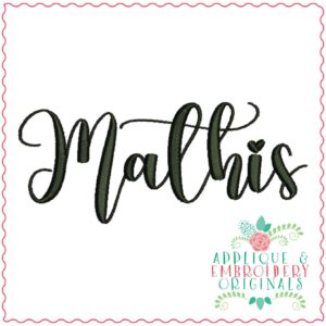 3251 Mathis Embroidery Font