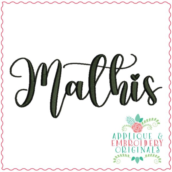 3251 Mathis Embroidery Font