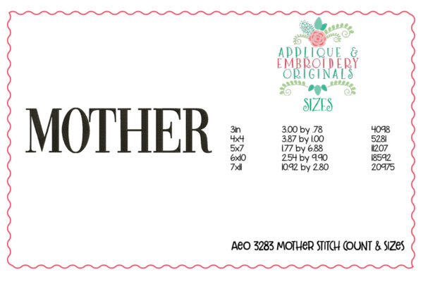 3283 Mother Embroidery Design - Image 2