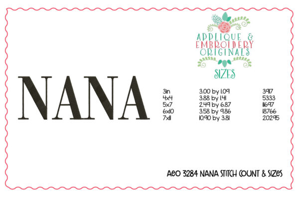 3284 Nana Embroidery Design - Image 2