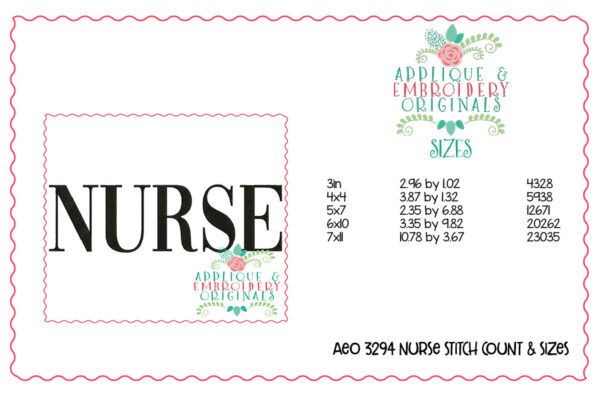 3299 Nurse Embroidery Design - Image 2