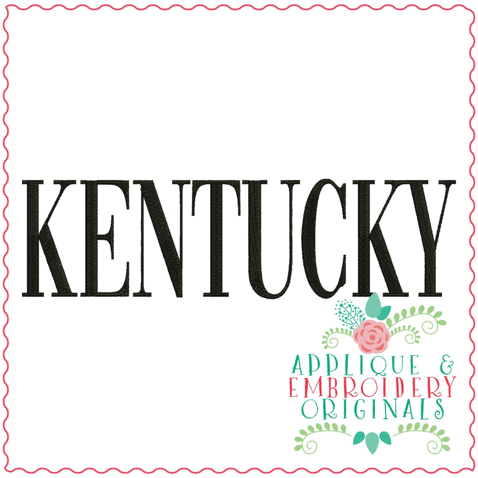 3316 Kentucky Embroidery Design - Applique & Embroidery Originals