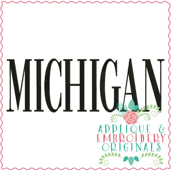 3321 Michigan Embroidery Design