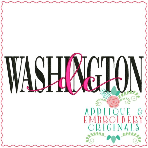 3349 Washington DC Embroidery Design - Image 3