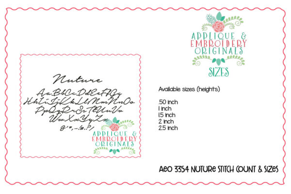 3254 Nuture Embroidery Font - Image 2