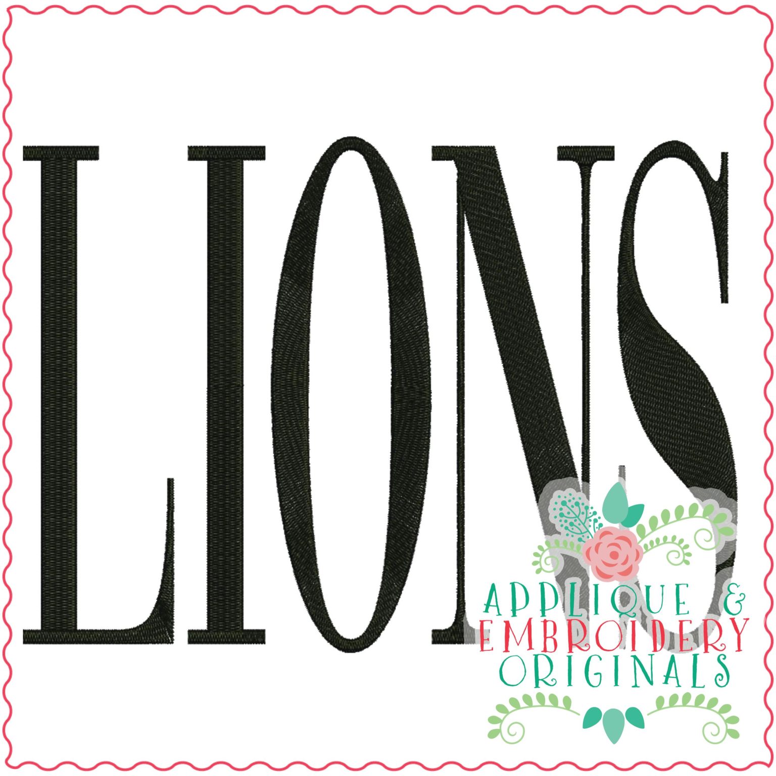 3389 Lions Embroidery Design - Applique & Embroidery Originals
