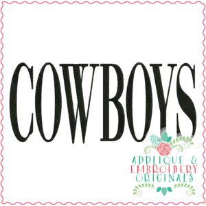 3407 Cowboys Embroidery Design