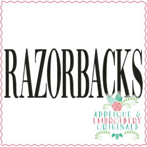 3411 Razorbacks Embroidery Design