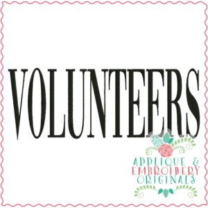 3417 Volunteers Embroidery Design