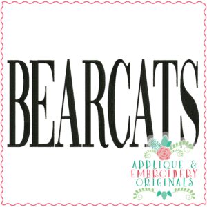 3437 Bearcats Embroidery Design