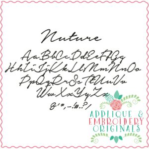 3254 Nuture Embroidery Font