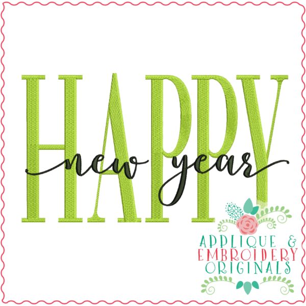3570 HAPPY New Year Embroidery Design - Image 4