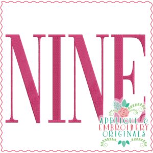 3563 NINE Embroidery Design