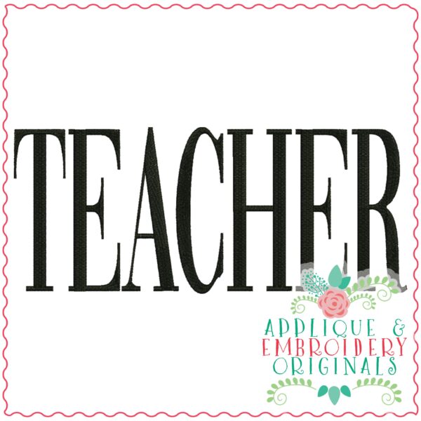 3458 TEACHER Embroidery Design - Image 2
