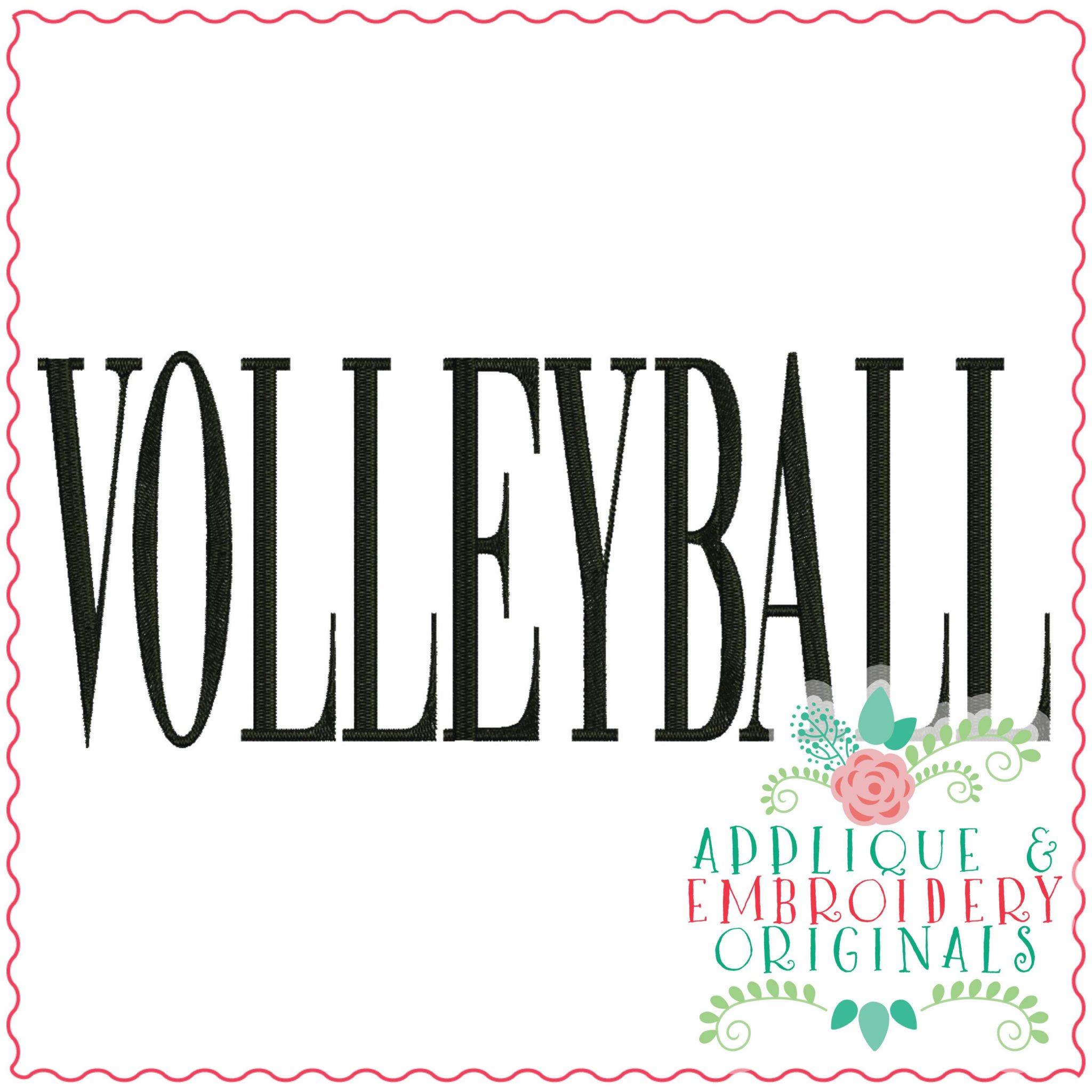 3518 VOLLEYBALL Embroidery Design - Applique & Embroidery Originals