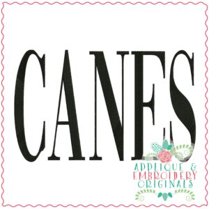 3763 CANES Word Art Embroidery Design
