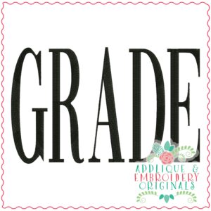 3785 GRADE Word Art Embroidery Design