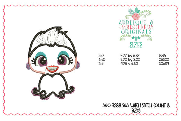 3288 Sea Witch Applique Design - Image 2