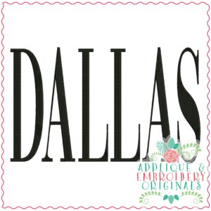 3885 DALLAS Word Art Embroidery Design