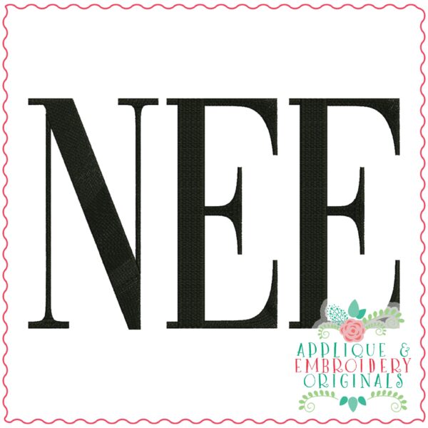3895 NEE Word Art Embroidery Design