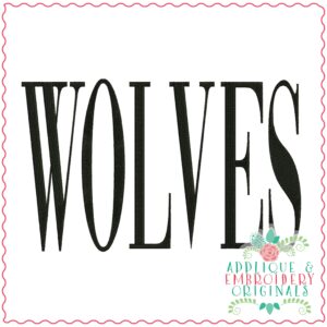 3902 WOLVES Word Art Embroidery Design