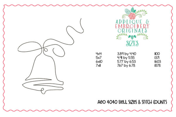 4040 Bell Embroidery Design - Image 2