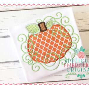 010 Pumpkin 1 Swirls Applique Design