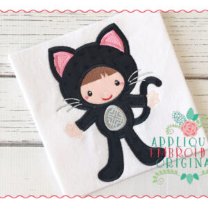 013 Halloween Child Kitty Applique Design