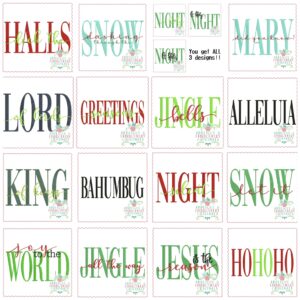 3490 Word Art CHRISTMAS Set 1 Embroidery Design
