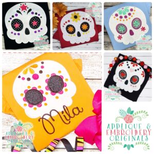 2771 Sugar Skull SET of 5 Applique Design