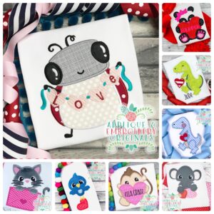 2914 Valentine's Animals 2021 Applique Design Set