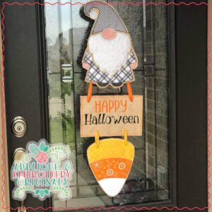 2795 Gnome Candy Corn & Plaque Interchangeable for Gnome In-The-Hoop Design