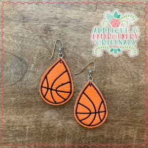2034 Basketball Teardrop Earrings Design