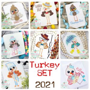 3082 Turkey Standing Set 2021 Applique Design