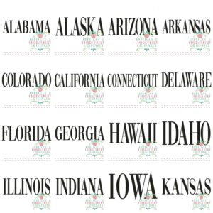 3353 50 States Embroidery Design Set