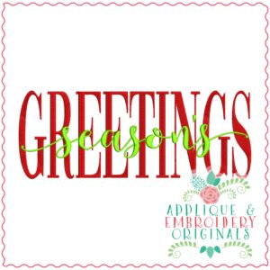 3488 Seasons GREETINGS Embroidery Design
