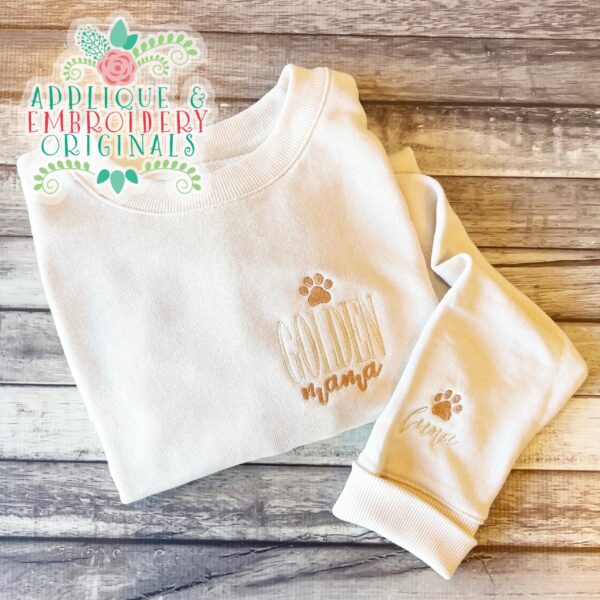 3826 GOLDEN Word Art Embroidery Design - Image 2