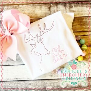 4026 Deer Line Art 9 Embroidery Design